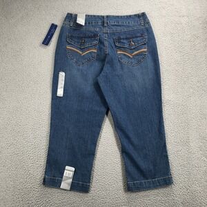 BANDOLINOBLU‎ Jeans Size 8 Capri Mid Rise Flap Pocket Stretch Denim NEW